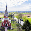 Величний храм св. Дмитра в Журавниках з висоти пташиного польоту